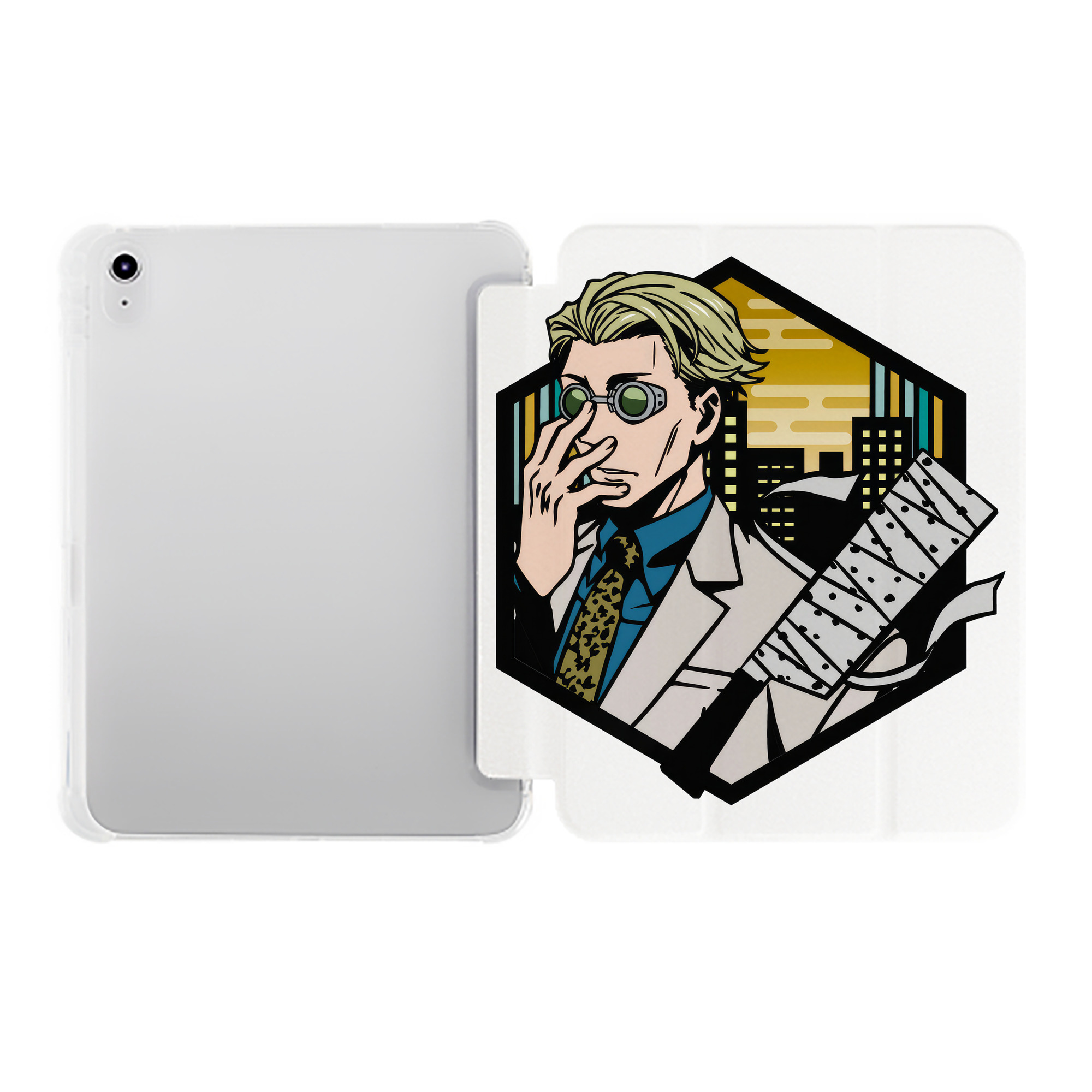 （画像用） 呪術廻戦 Jujutsu Kaisen IPad ケース ペン収納付き 三つ折りスタンド PUレザー×シリコン 対応機種9.5/10.5/10.9インチ